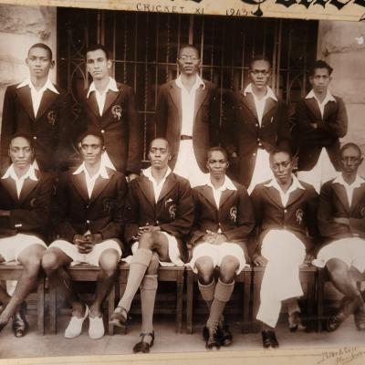 Cricket 1943 Top Left to Bottom : RA Himid, AM Baruwani, SL Takirambude, A Nyanga AA Jahadh mi, E.Muteesa, HW Muloki, JM.Nyakatura, JW Lwamafa (capt), JR. Kabuzi S.K. Majoro 